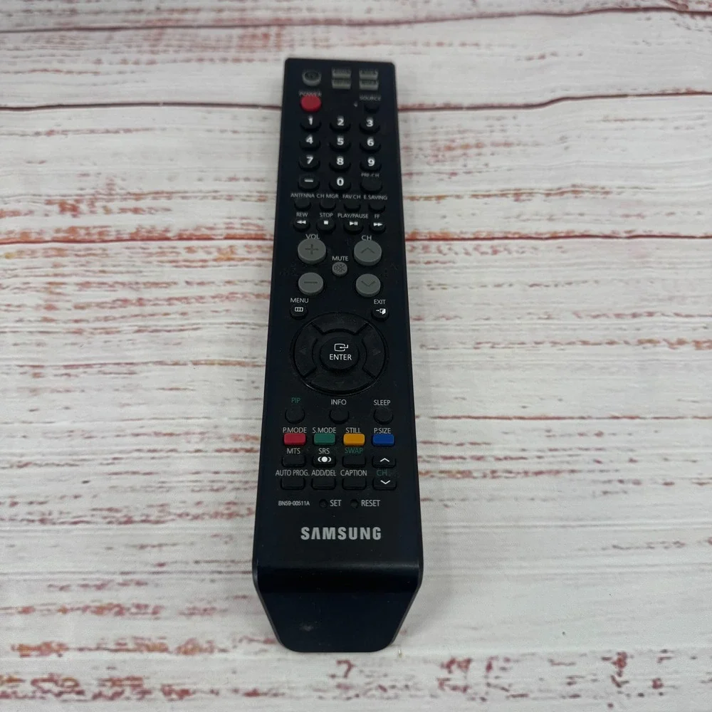 Samsung BN59-00511A TV DVD STB VCR Universal Remote Control Black Gray OEM